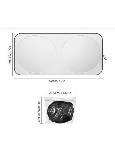 Carub Oto Güneşlik Miflonlu Ön Arka Katlanır 150x70cm 1 Adet