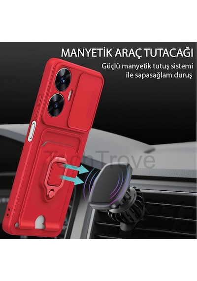 Apple Uyumlu iPhone 16 Kılıf Kamera Koruma Sürgülü Kartvizitli Kartlıklı Standlı İpli Renkli Kapak