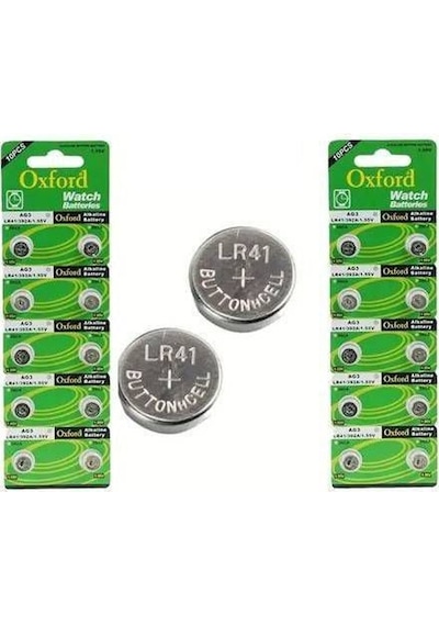 Oxford Ag3 Lr41/ 392A /1.5V Alkalin Saat Pili Pakette 10 Adet Pil