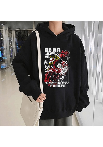 Anime Luffy Gear 4 Kapşonlu Sweatshirt