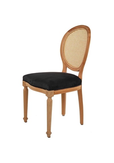 Madalyon Hazeranlı Ahşap Sandalye Natural - Siyah