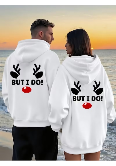 Nevermind But I Do Sevgili Kombini Hoodie Unisex Oversize Kapüşonlu Swea Beyaz