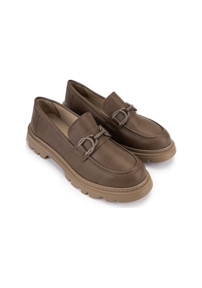 Tamer Tanca Kadın Vegan Bej Loafer Ayakkabı 817 2397 Bn Ayk Sk23/24 Vızon Fltr Vizon