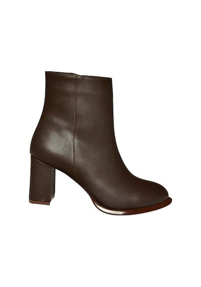 Fox Shoes V590166309 Kahverengi Kalın Topuklu Klasik Kadın Bot Kahverengi-suni Deri