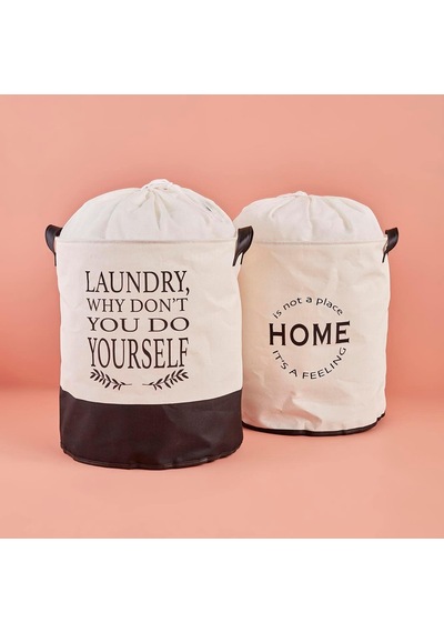 Laundry Why Dont You Do Yourself Yazılı%70 Polyester%30 Pamuk, Su Geçirmez Tabanlı Çamaşır Sepeti, Beyaz, 36x40 Cm Çok Renkli Laundry Why Dont You Do Yourself Yazılı%70 Polyester%30 Pamuk, Su Geçirmez Tabanlı Çamaşır Sepeti, Beyaz, 36x40 Cm Çok Renkli