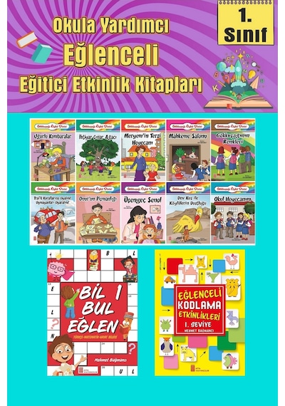 1.sınıflar İçin Okumayı Sevdiren 10 Lu Hikaye Seti -bil Bul Eğlen-kodlama 5 Okulda Evde Tatilde