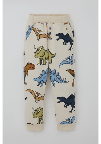 Breeze Erkek Çocuk Eşofman Takımı Kükreyen Güçlü Dinozorlar Desenli 1.5-5 Yaş, Krem