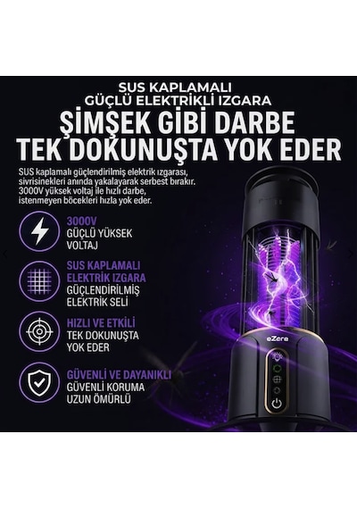 Şarjlı 200 M2 Etkili Sivrisinek Öldürücü Sinek Savar Açık Alan Ev Ofis Kullanımına Uygun