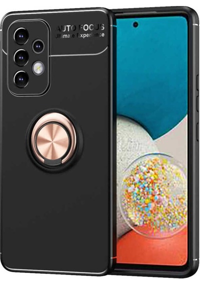 Galaxy A33 5g Kılıf Zore Ravel Silikon Kapak Siyah-Rose Gold