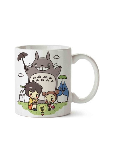 Totoro Anime Iki Tarafı Baskılı Kupa Bardak Çok Renkli