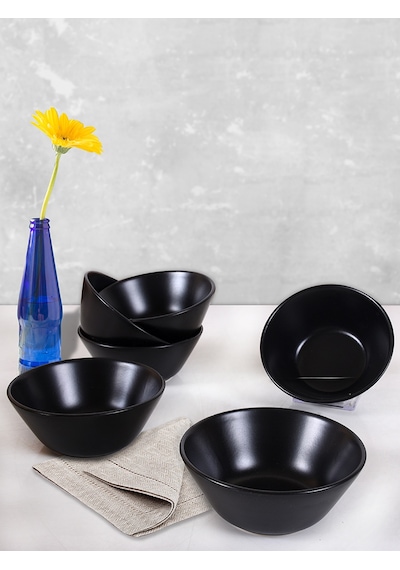 Keramika Mat Siyah Hitit Çorba Kasesi 14 CM 6 Adet Keramika Mat Siyah Hitit Çorba Kasesi 14 CM 6 Adet