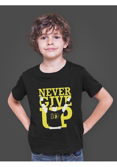 Bumeta John Cena Never Give Up Sporcu American Güreşi Çocuk Tişört T-shirt Siyah