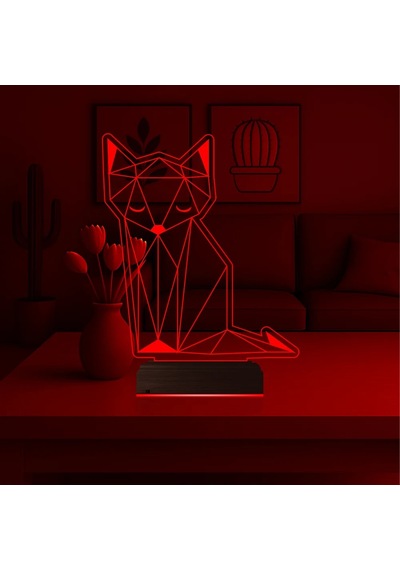 Luvivia Kurnaz Tilki 3d Lamba - Masa Gece Lambası Şeffaf