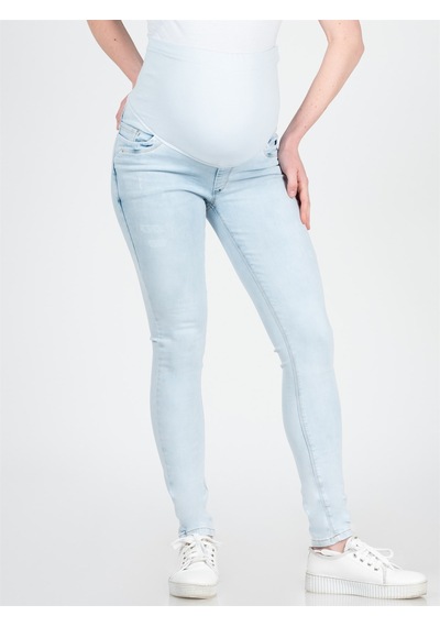 Busa Hamile Esnek Karın Bantlı Beli Ayarlanabilir Skinny Kot Pantolon Buz Mavisi-buz Mavisi