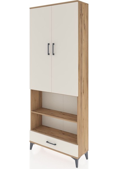 Arges Dolap 4 Raflı Tek Çekmeceli Tek Askılı 88x30x221 Çam-ay... Çam