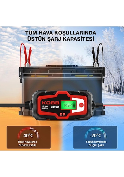 Kobb Kbs10a 6/12v 200a Dijital Akü Şarj / Akü Bakım / Desülfatör