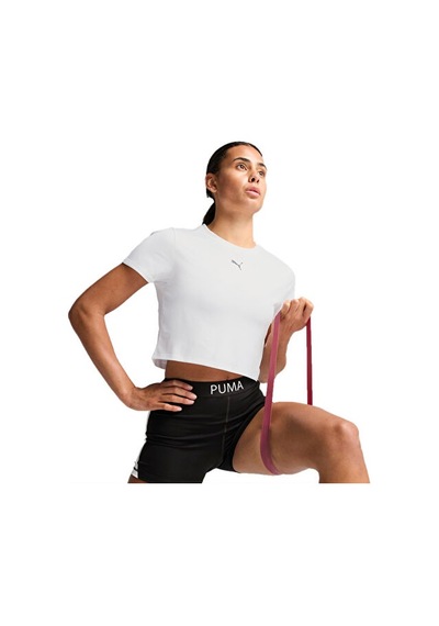 Puma Tad Essentıal W Baby Tee Kadın Antrenman Tişörtü 52589402 Beyaz