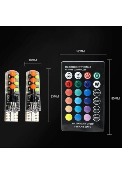 Uzaktan Kumandalı T10 Çakarlı Renkli Led