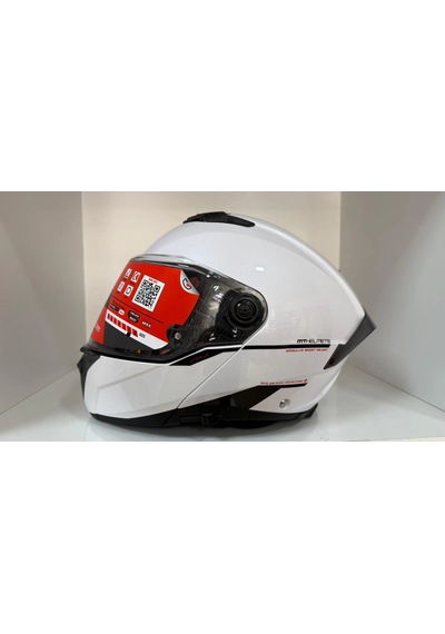 Mt Helmets Mt Atom 2 A11 Çene Açılır Motosiklet Kaskı Parlak Beyaz