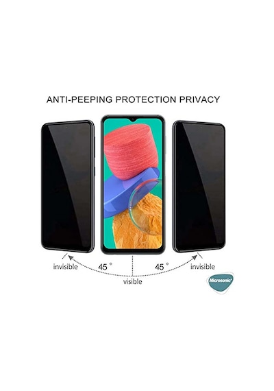 Realme C35 Privacy 5d Gizlilik Filtreli Cam Ekran Koruyucu Siyah Realme C35 İle Uyumlu Ekran Koruyucu