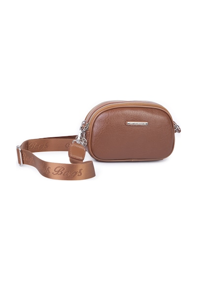 Nas Bag Kadın Mini Çapraz Çift Gözlü Çanta Taba Victoria