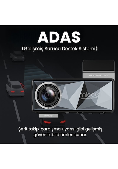 Mieco A11 Wifi/ 4k Uhd/ 150 Ultra Geniş Açı/ Adas/ Araç Kamerası