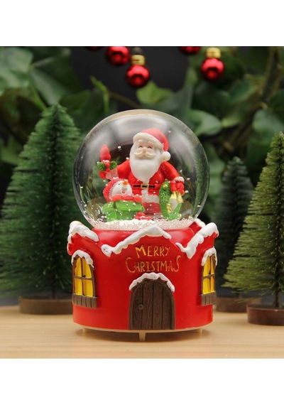 Hediyebiziz  Yılbaşı Kar Küresi Noel Işıklı Ve Müzikli Christmas Noel Baba Ve
