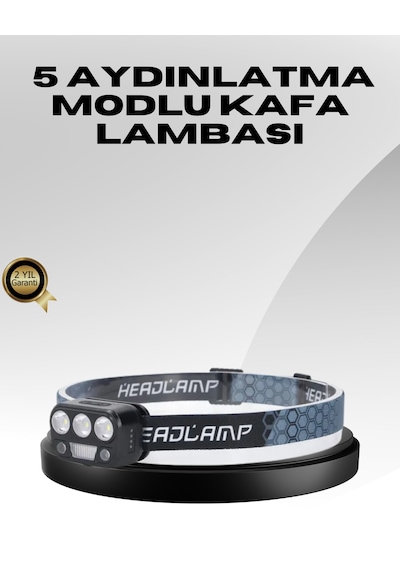 Usb Şarjlı Led Kafa Lambası 300 Lümen Güç Göstergeli - Lisinya