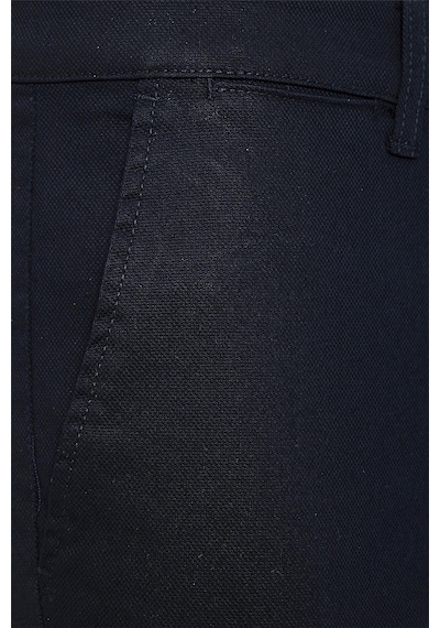 Süvari Lacivert Slim Fit Armürlü Pantolon