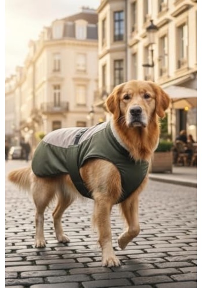 Adonis Köpek Mont Yağmurluk İçi Polarlı Yağmur & Rüzgar Geçirmez, Kolay Giydirilir 5 Açık Gri