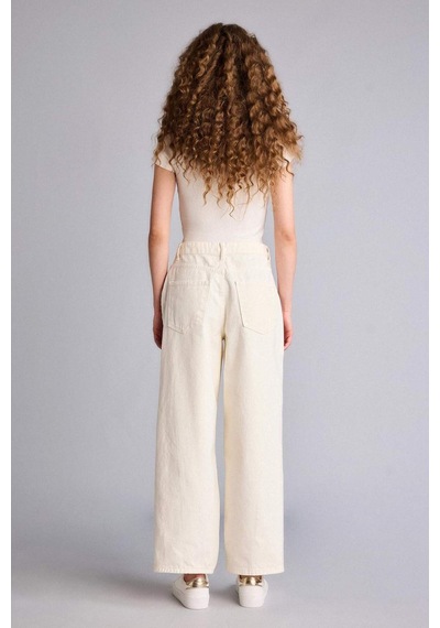 Defacto Baggy Fıt Normal Bel Standart Boy Gabardin Pantolon G9893ax26spwt84 Beyaz-wt84