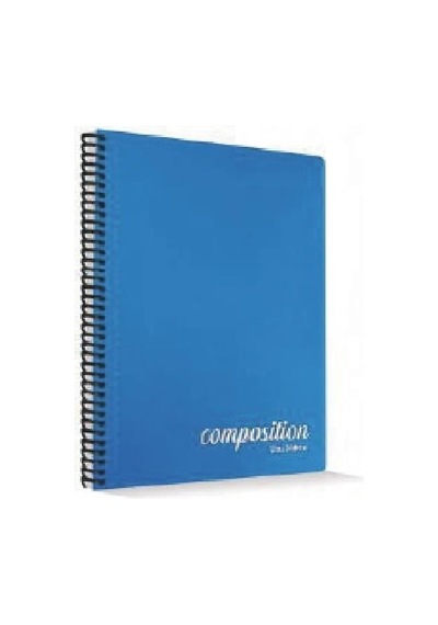 Composition Plastik Kapak 80 Yaprak Spiralli Kareli Defter