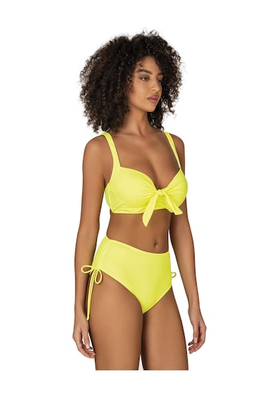 Endeep Kadın Fiyonk Detaylı Sarı Büyük Beden Bikini Takımı-florasan Sarı