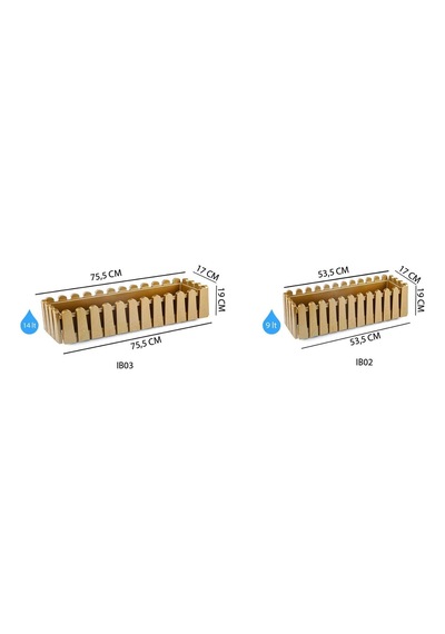 Ib02 İstanbul Balkon Saksı Drenaj Aparatlı 53,5cm, 9 Litre Siyah