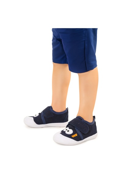 Kiko Kids Cookie Cırtlı Erkek Bebek İlk Adım Panduf Ayakkabı Lacivert