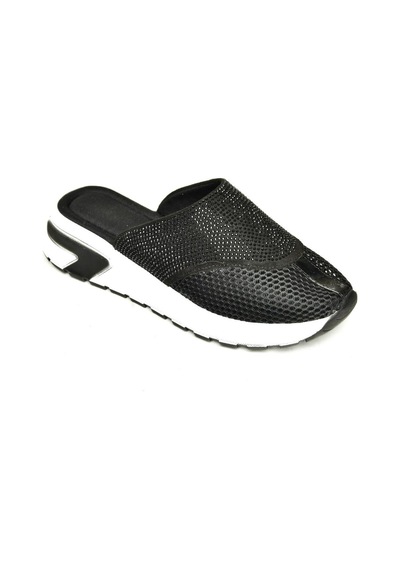 Fox Shoes U312514415 Siyah File Kadın Terlik Siyah-file Çok Renkli