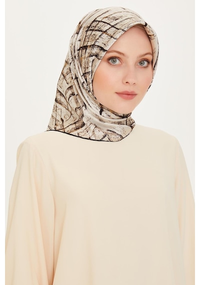 Armine İpek Eşarp 2025 Kış - 9258-01 Twill - Beyaz Gold
