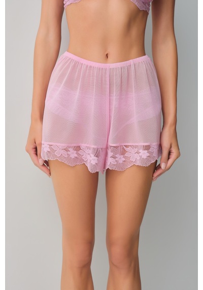 Suwen Scarlet Dantelli Şort Pijama Alt Wsh11810079077 Pembe
