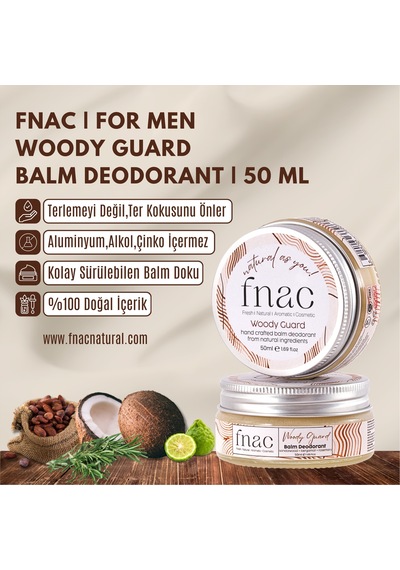 Fnac Doğal İçerikli Woody Guard Ter Kokusu Önleyici Erkek Krem Deodorant 50 ML