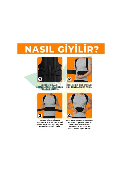 Ayrex Dik Duruş Korsesi Unisex Kamburluk Önleyici, Çift Balenli, Günlük Ve Spor Kullanıma Uygun / Elilom Ceku