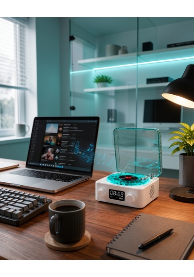 Gece Işıklı Bluetooth Hoparlör 3-ü-1 Zaman Ve Pil Göstergeli