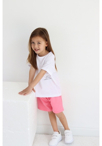 Babywom Oversize Yazlık Şortlu Kız Takım- Pembe