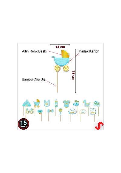 Baby Boy Konuşma Balonu Seti, 15 Parça 0-99