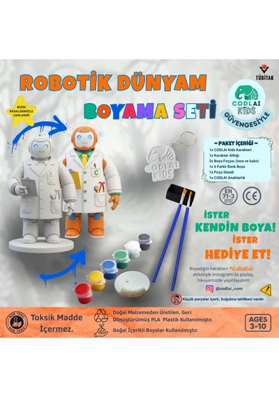 Codlaı Kids Robotik Dünyam 3d Boyama Seti - Çocuklar İçin Eğitici Yaratıcı Oyuncak Boyama Kiti - Doktor Robot