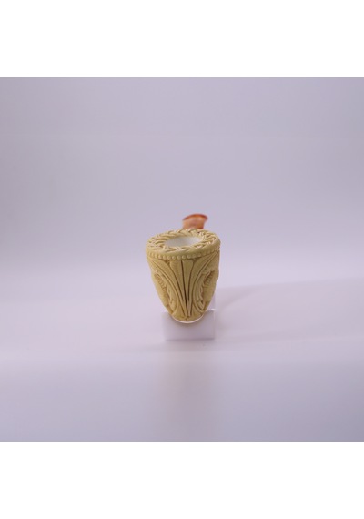 El Oyması Lületaşı Ejderha Figürlü Koleksiyonluk Pipo Usta İmzalı Blok Taş Meerschaum