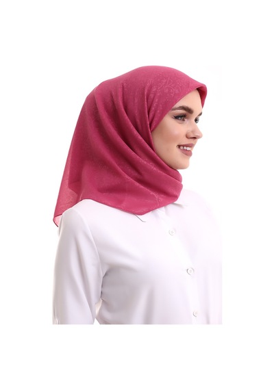 Kofra Desenli Baş Örtü - Gül Kurusu