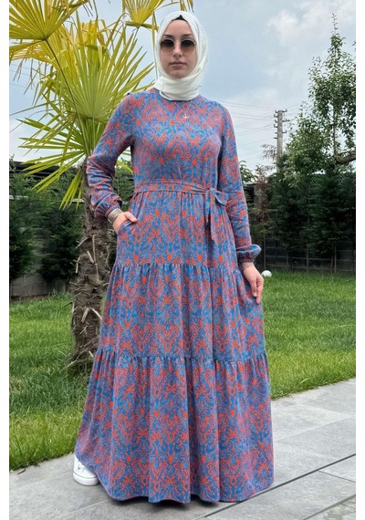 Rabia Şamlı Betül Turuncu Elbise Normal