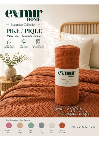 Evnur Home Lüks Pike Çift Kişilik 200x235 Kiremit