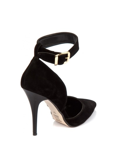 Fox Shoes Siyah Süet Kadın Topuklu Ayakkabı K654073302 Siyah