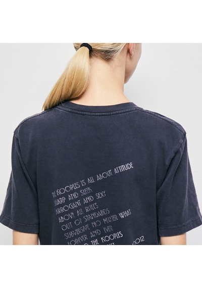 The Kooples Printed Cotton Kadın Siyah T-shirt